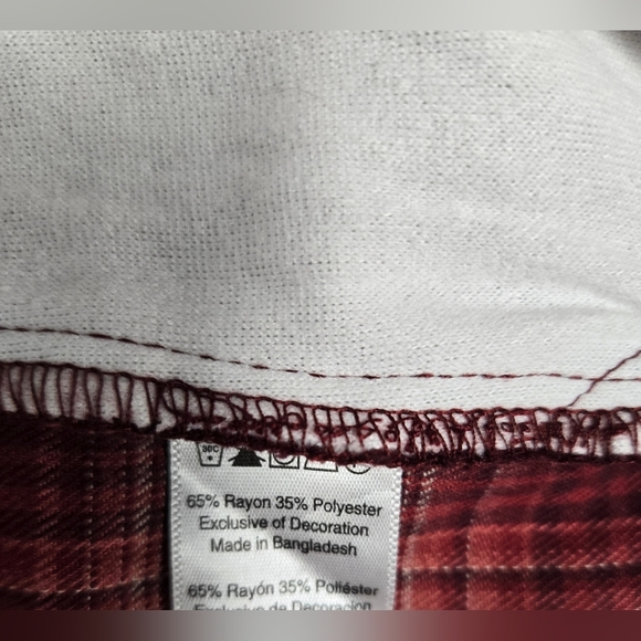 Jach's Girlfriend XXL Flannel Button Down Shirt Top Plaid Longer Length - Picture 4 of 4